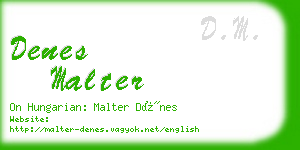 denes malter business card